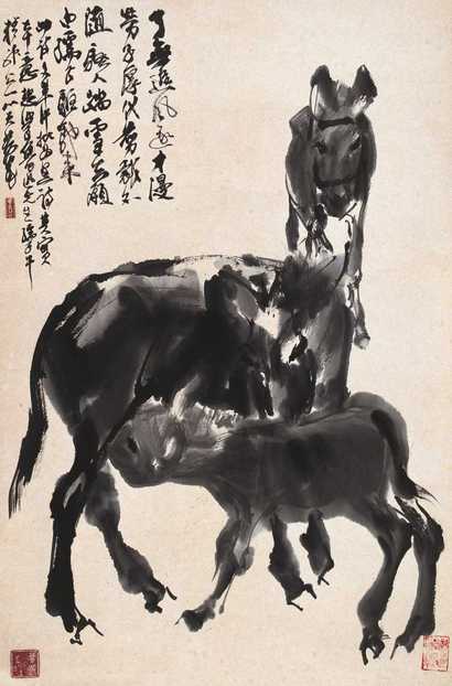 黄胄 驴 立轴